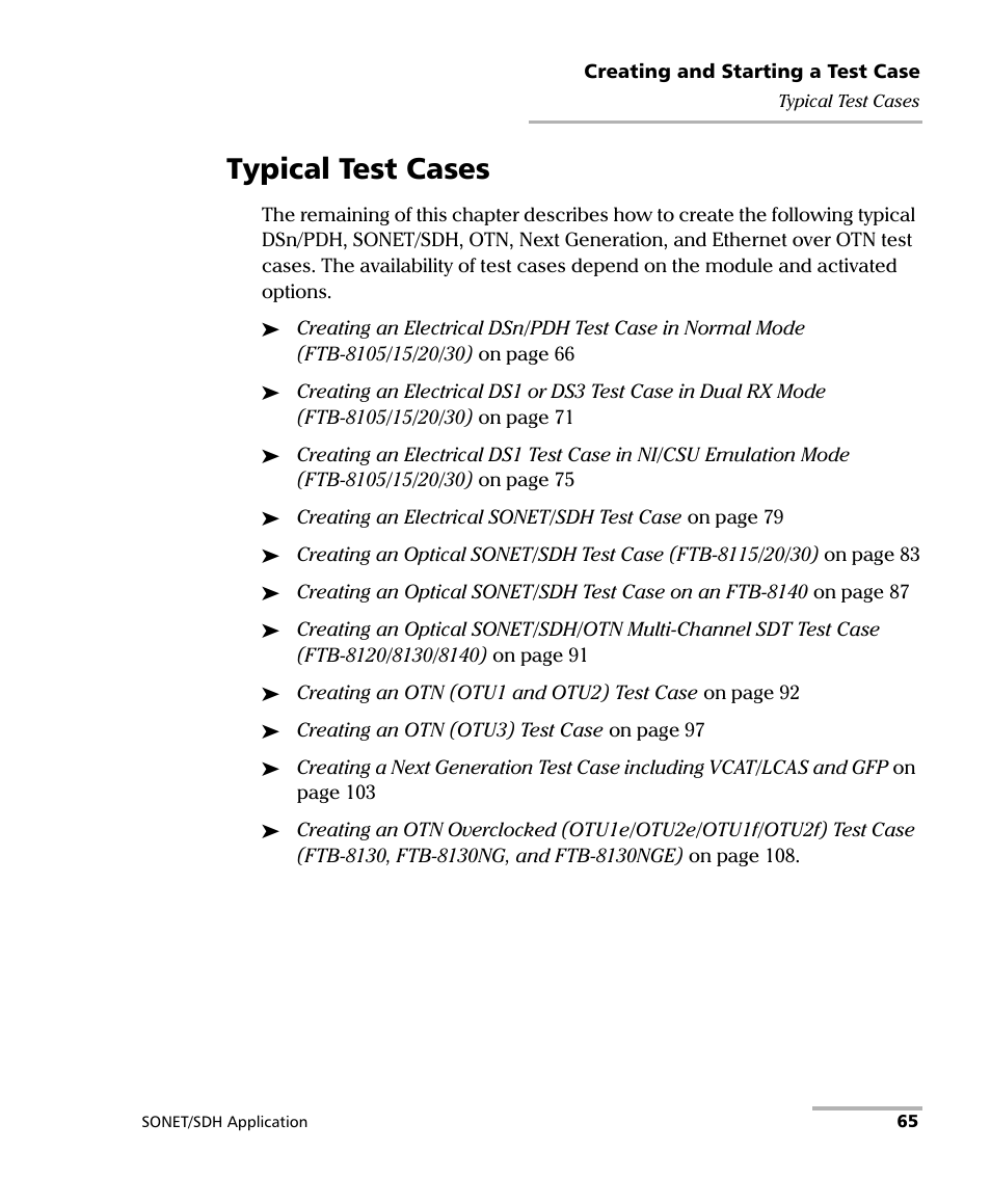 Typical test cases | EXFO FTB-8100 Series Transport Blazer for FTB-500 User Manual | Page 79 / 719
