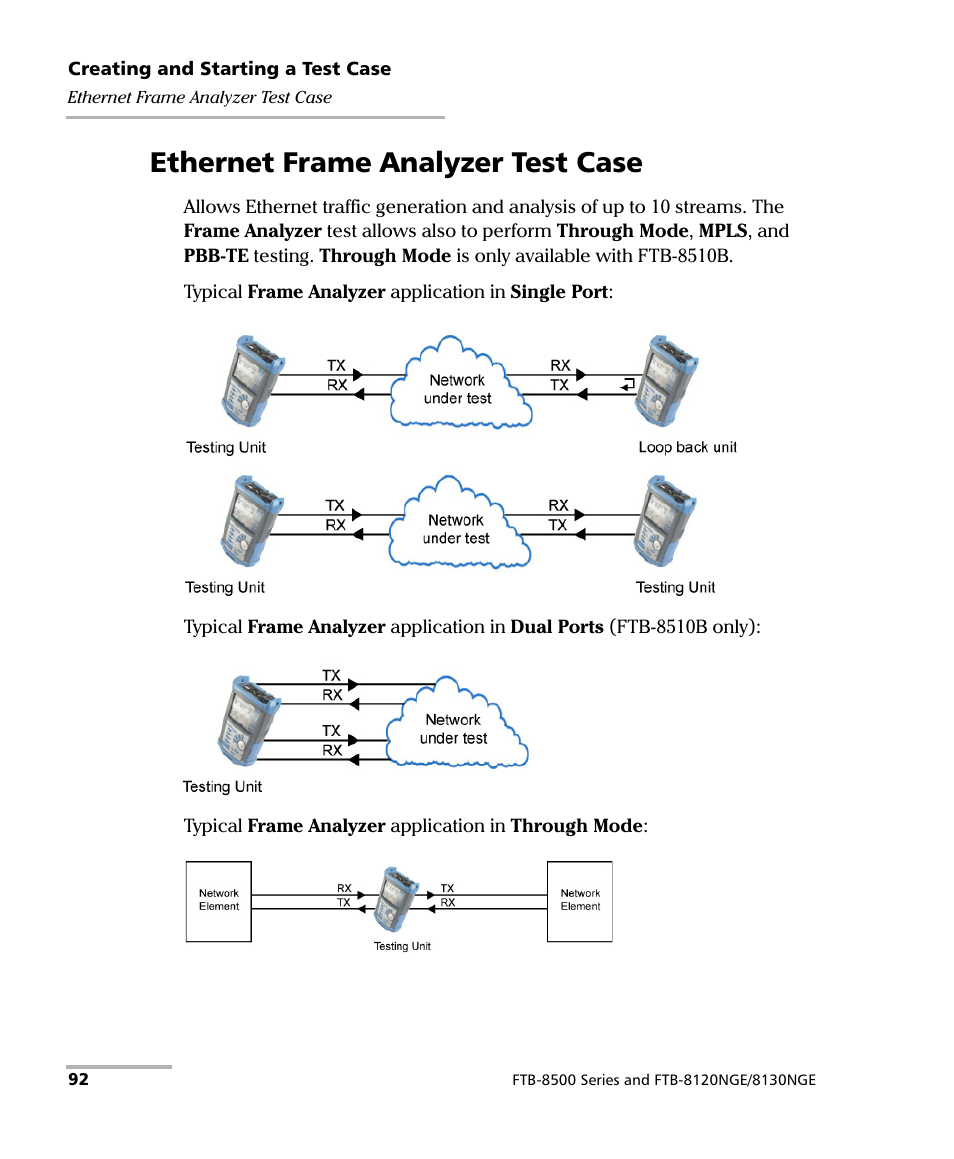 Ethernet frame analyzer test case | EXFO FTB-8500 Series for FTB-200 User Manual | Page 106 / 513