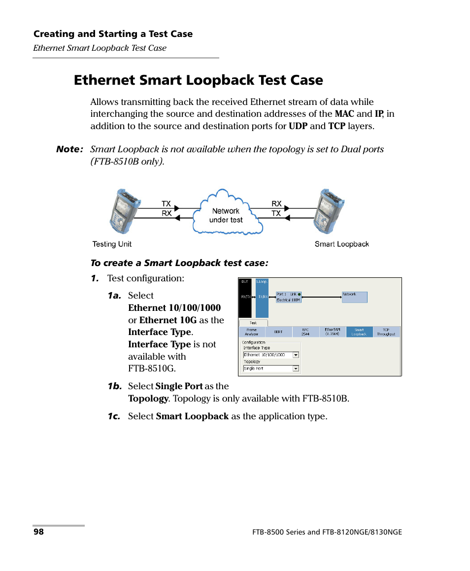 Ethernet smart loopback test case | EXFO FTB-8500 Series for FTB-200 User Manual | Page 112 / 513