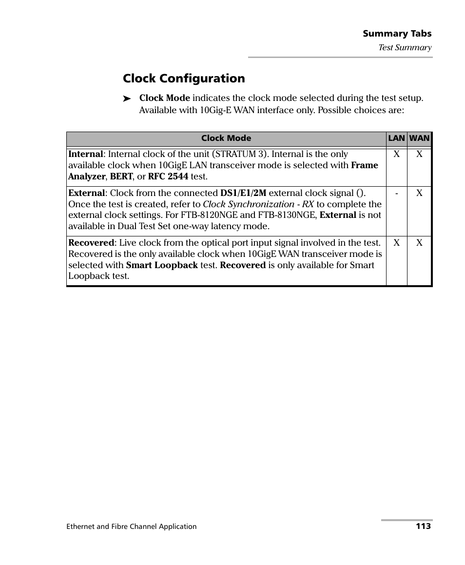 Clock configuration | EXFO FTB-8500 Series for FTB-200 User Manual | Page 127 / 513
