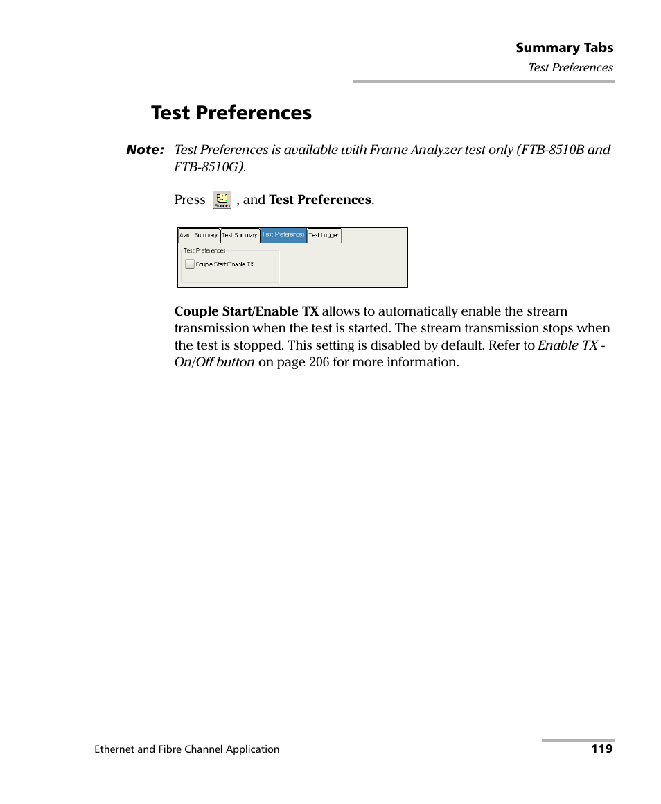 Test preferences | EXFO FTB-8500 Series for FTB-200 User Manual | Page 133 / 513