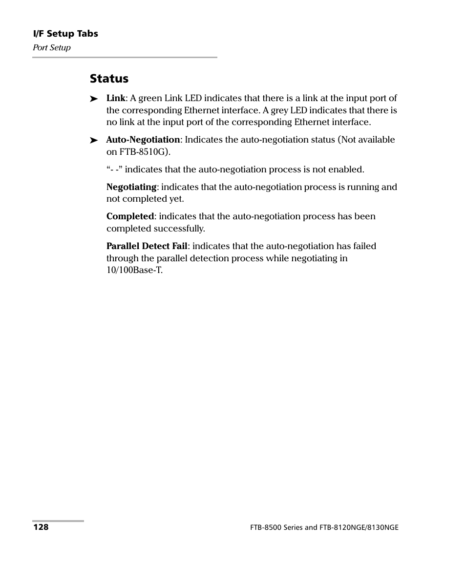 Status | EXFO FTB-8500 Series for FTB-200 User Manual | Page 142 / 513