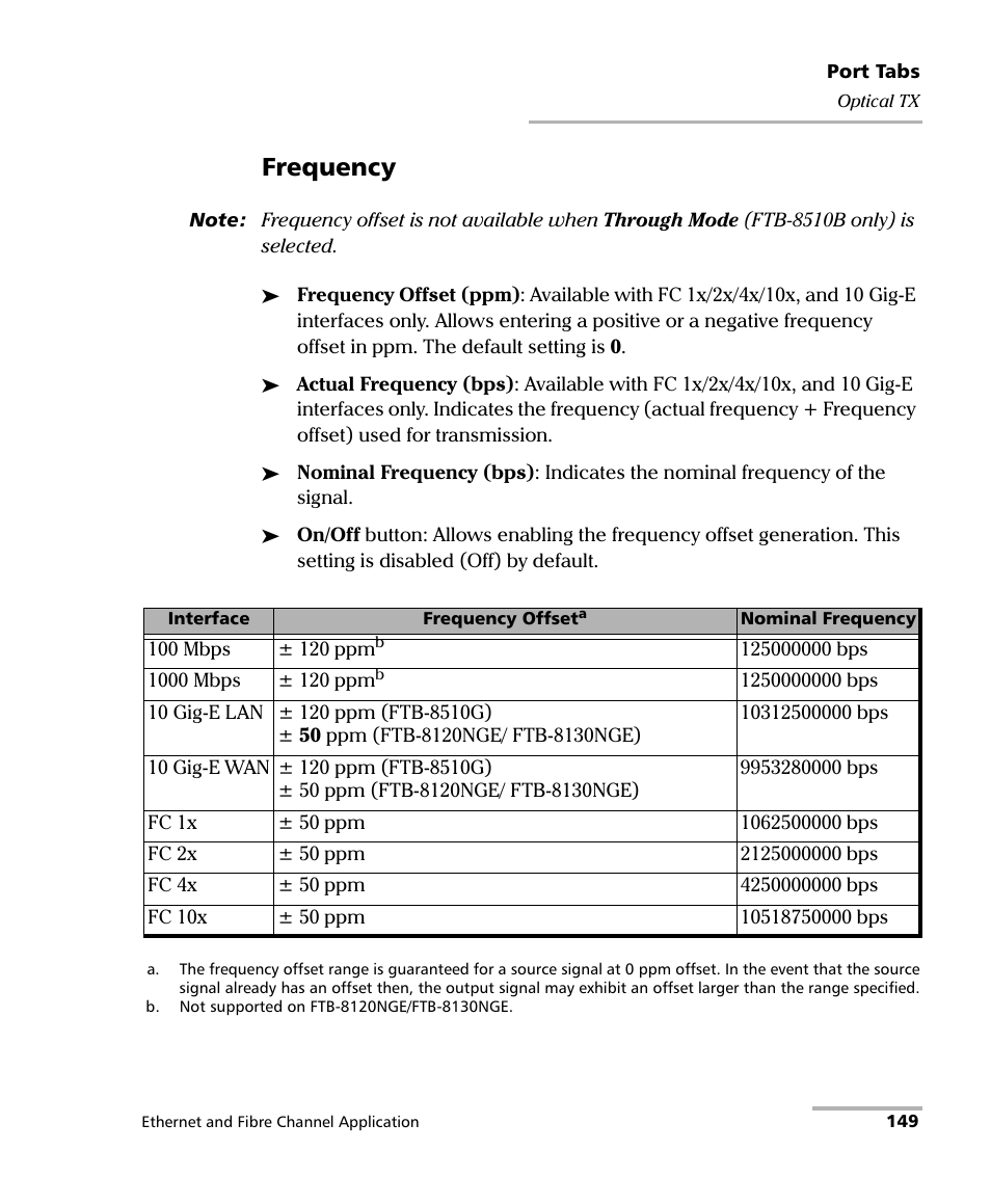 Frequency | EXFO FTB-8500 Series for FTB-200 User Manual | Page 163 / 513