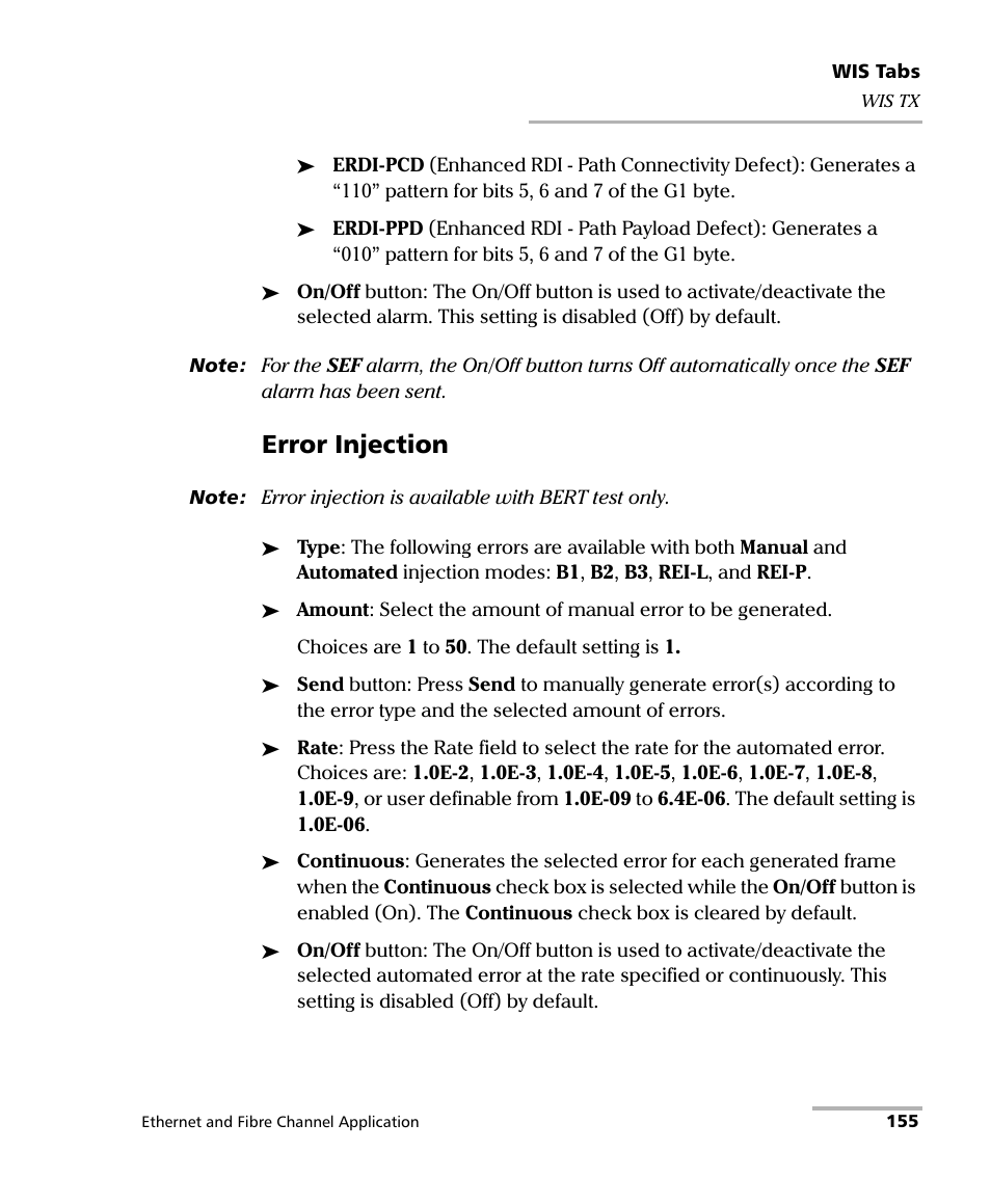 Error injection | EXFO FTB-8500 Series for FTB-200 User Manual | Page 169 / 513