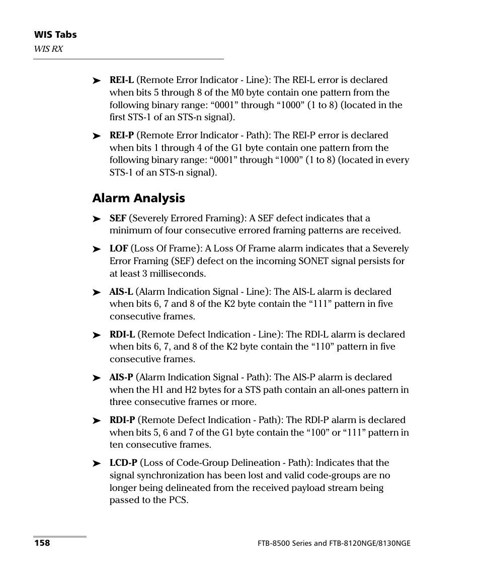 Alarm analysis | EXFO FTB-8500 Series for FTB-200 User Manual | Page 172 / 513