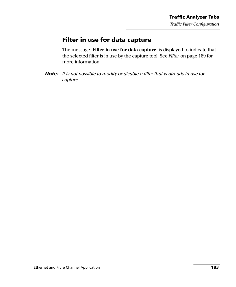 Filter in use for data capture | EXFO FTB-8500 Series for FTB-200 User Manual | Page 197 / 513