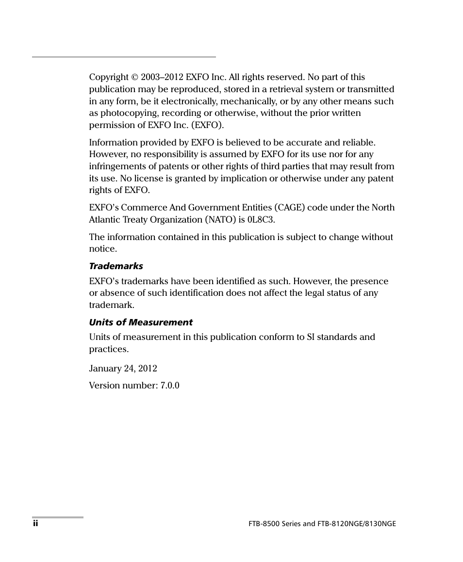 EXFO FTB-8500 Series for FTB-200 User Manual | Page 2 / 513