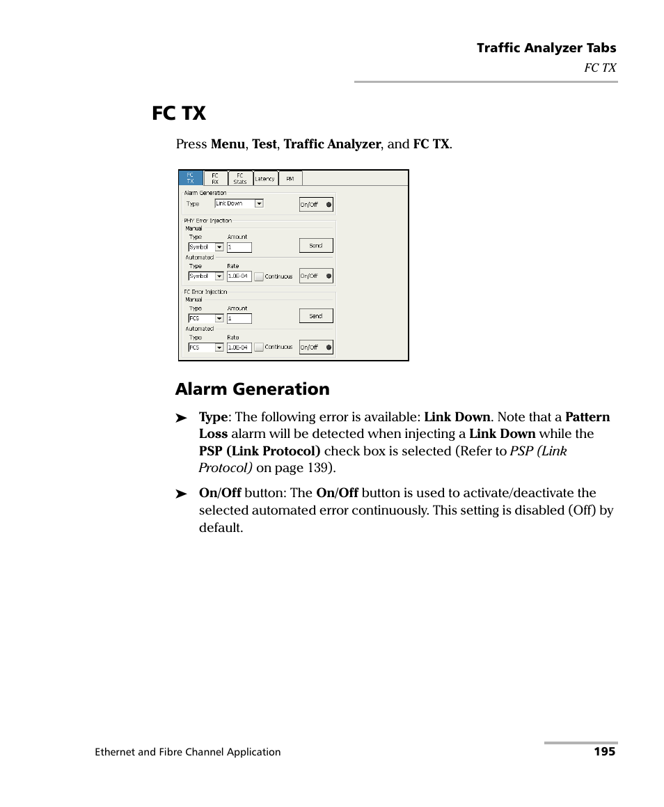 Fc tx, Alarm generation | EXFO FTB-8500 Series for FTB-200 User Manual | Page 209 / 513