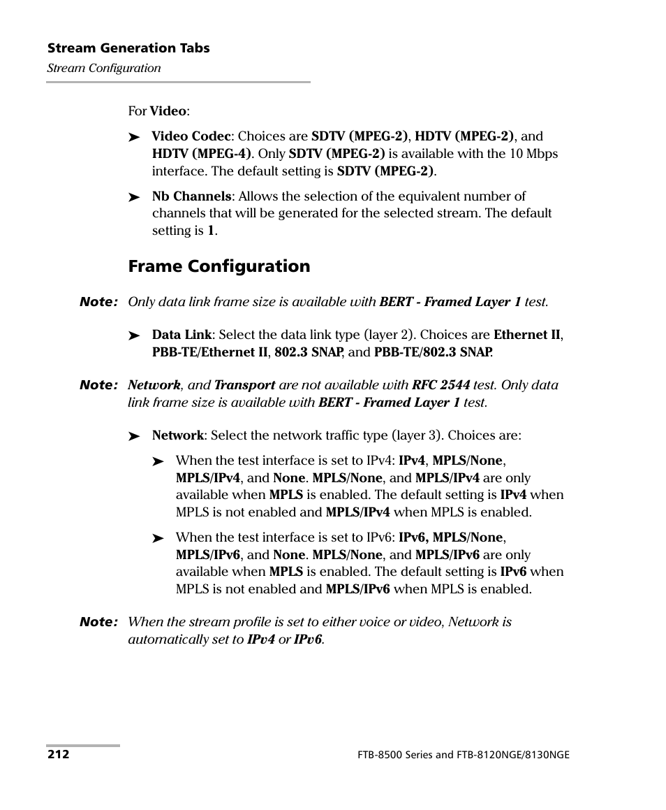 Frame configuration | EXFO FTB-8500 Series for FTB-200 User Manual | Page 226 / 513