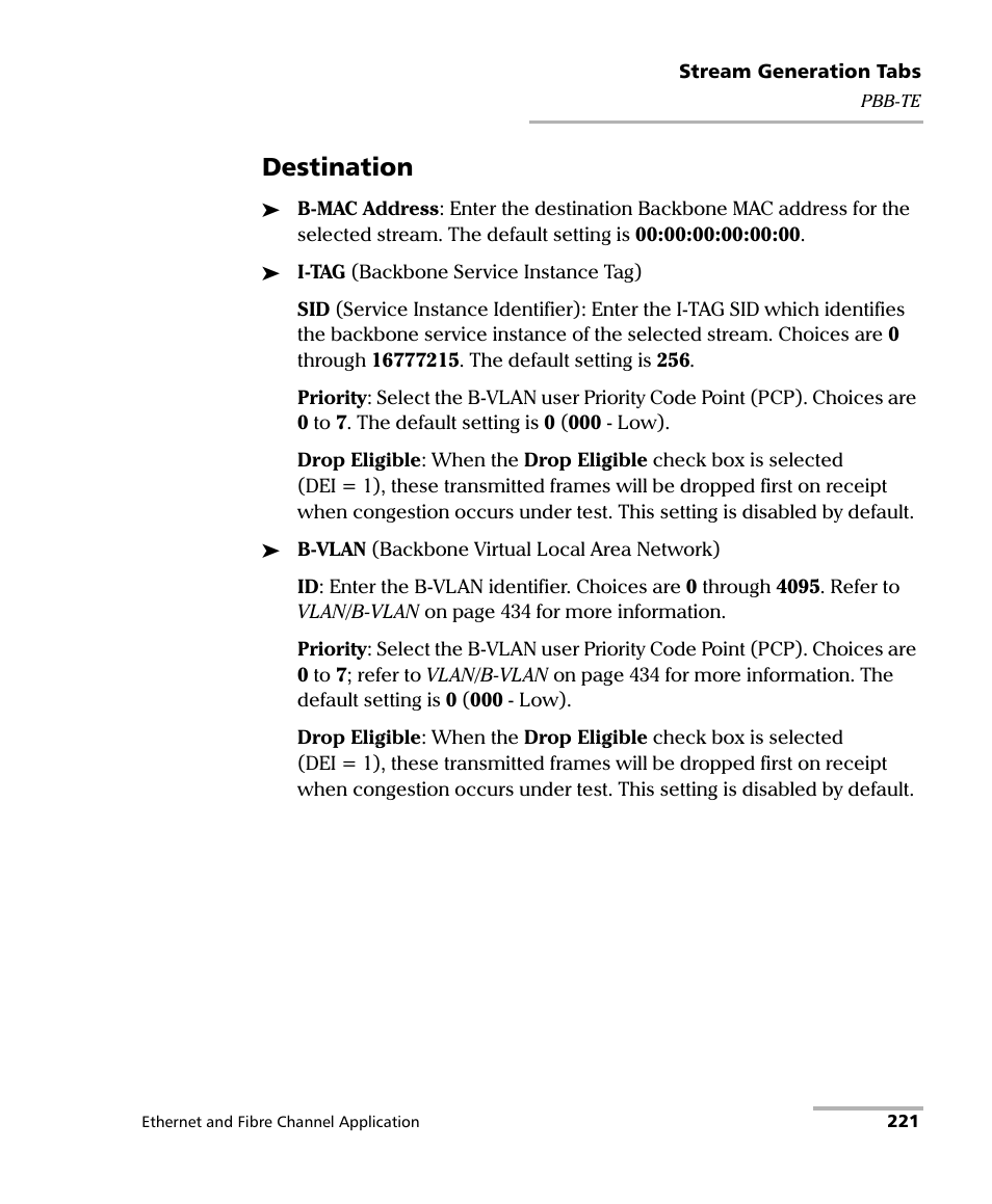 Destination | EXFO FTB-8500 Series for FTB-200 User Manual | Page 235 / 513