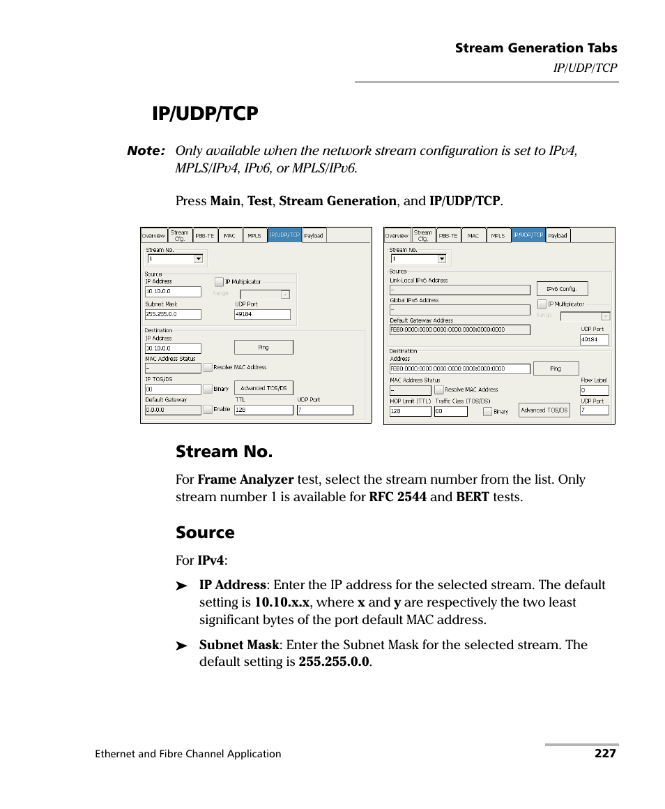 Ip/udp/tcp, Stream no, Source | EXFO FTB-8500 Series for FTB-200 User Manual | Page 241 / 513