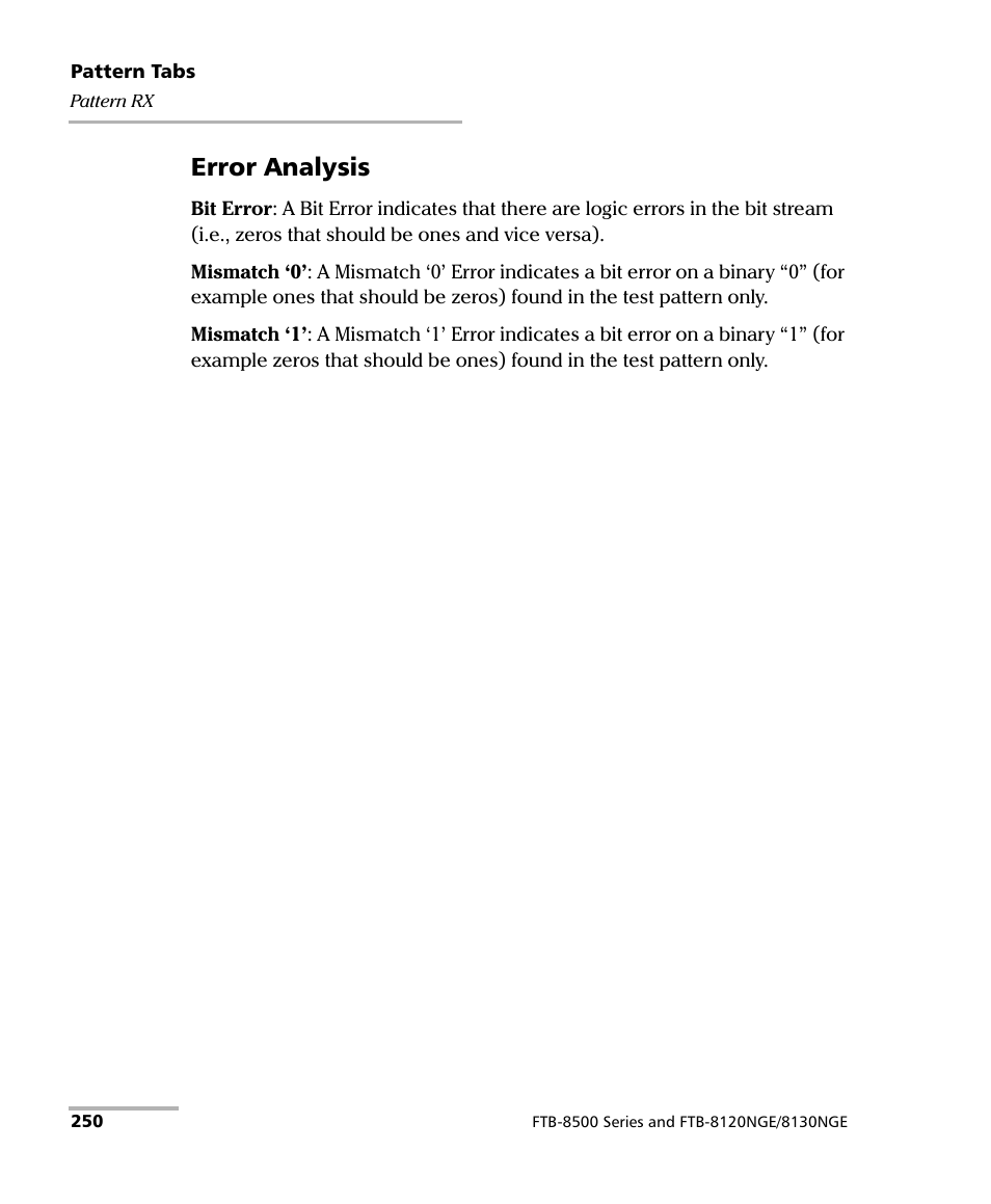 Error analysis | EXFO FTB-8500 Series for FTB-200 User Manual | Page 264 / 513
