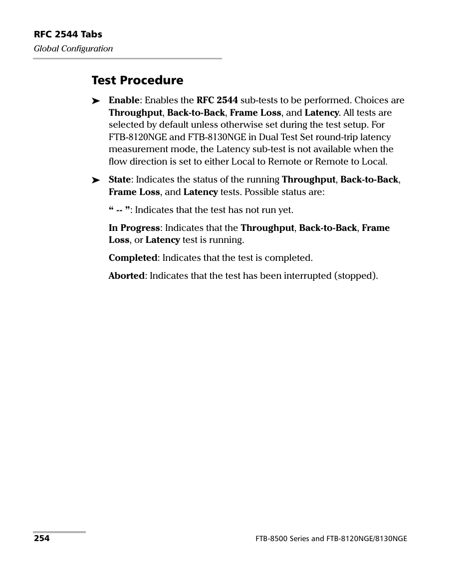 Test procedure | EXFO FTB-8500 Series for FTB-200 User Manual | Page 268 / 513