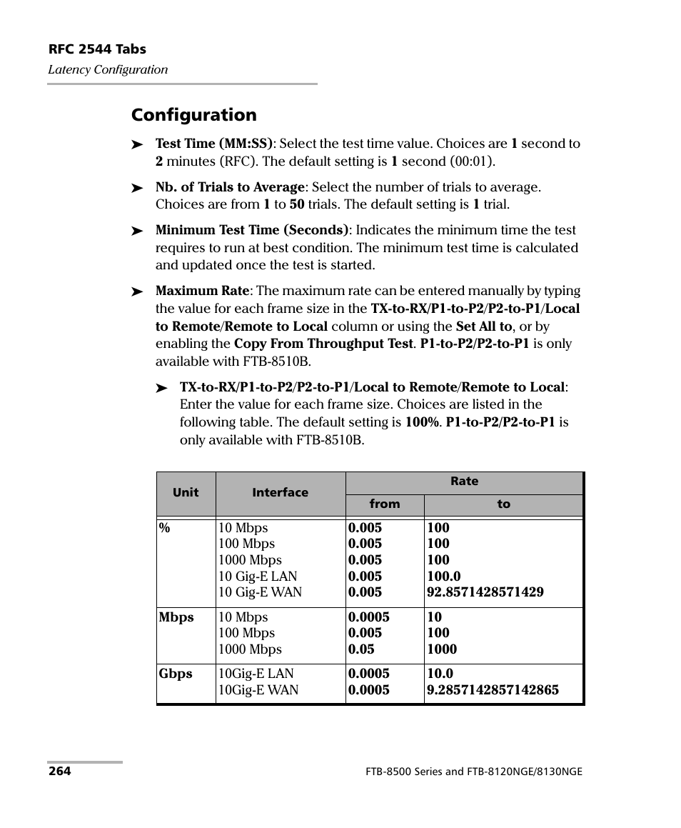 Configuration | EXFO FTB-8500 Series for FTB-200 User Manual | Page 278 / 513