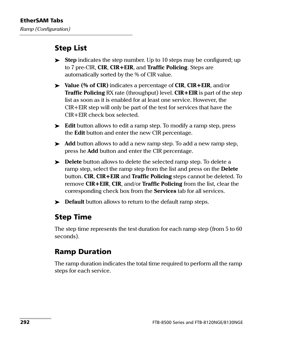 Step list, Step time, Ramp duration | EXFO FTB-8500 Series for FTB-200 User Manual | Page 306 / 513