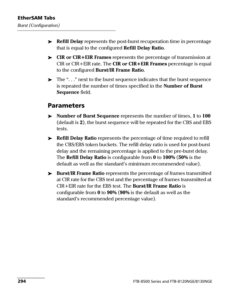 Parameters | EXFO FTB-8500 Series for FTB-200 User Manual | Page 308 / 513