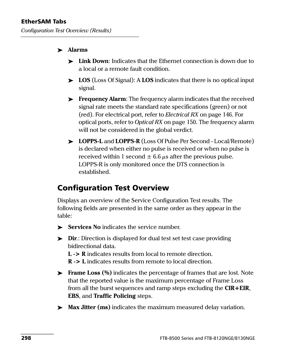 Configuration test overview | EXFO FTB-8500 Series for FTB-200 User Manual | Page 312 / 513