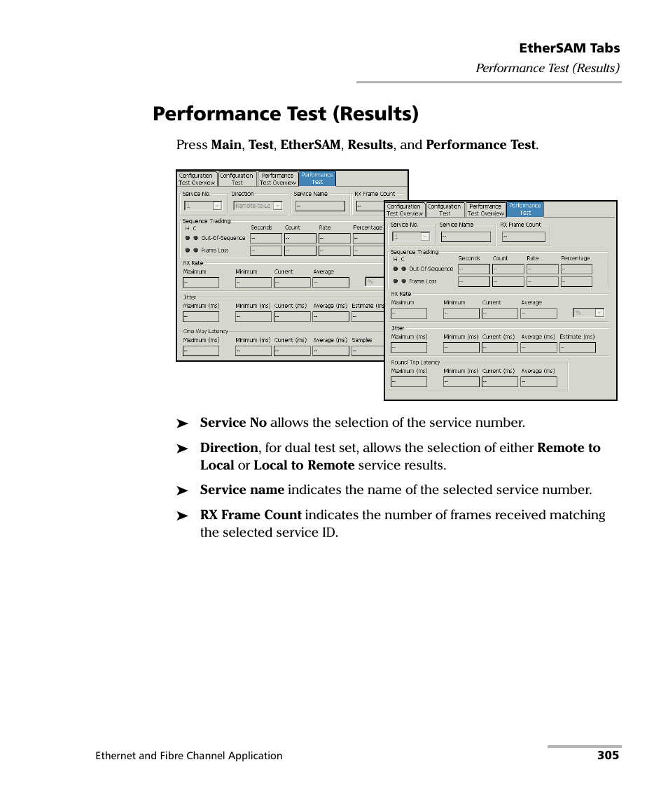 Performance test (results) | EXFO FTB-8500 Series for FTB-200 User Manual | Page 319 / 513