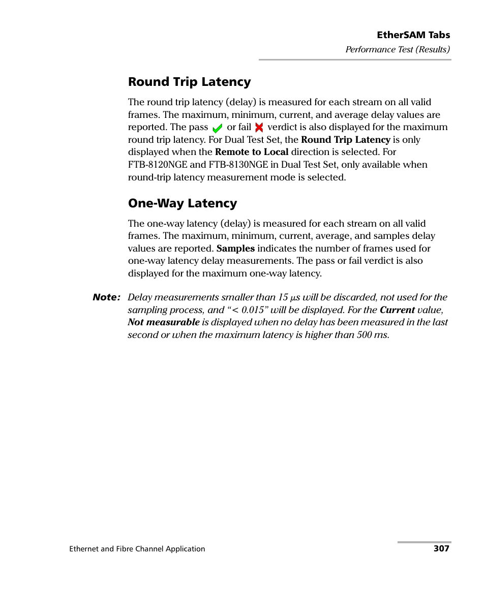 Round trip latency, One-way latency | EXFO FTB-8500 Series for FTB-200 User Manual | Page 321 / 513