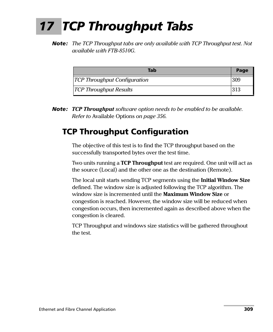 17 tcp throughput tabs, Tcp throughput configuration, Tcp throughput | EXFO FTB-8500 Series for FTB-200 User Manual | Page 323 / 513