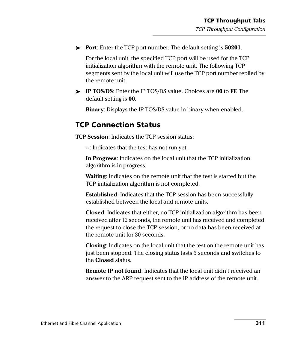 Tcp connection status | EXFO FTB-8500 Series for FTB-200 User Manual | Page 325 / 513