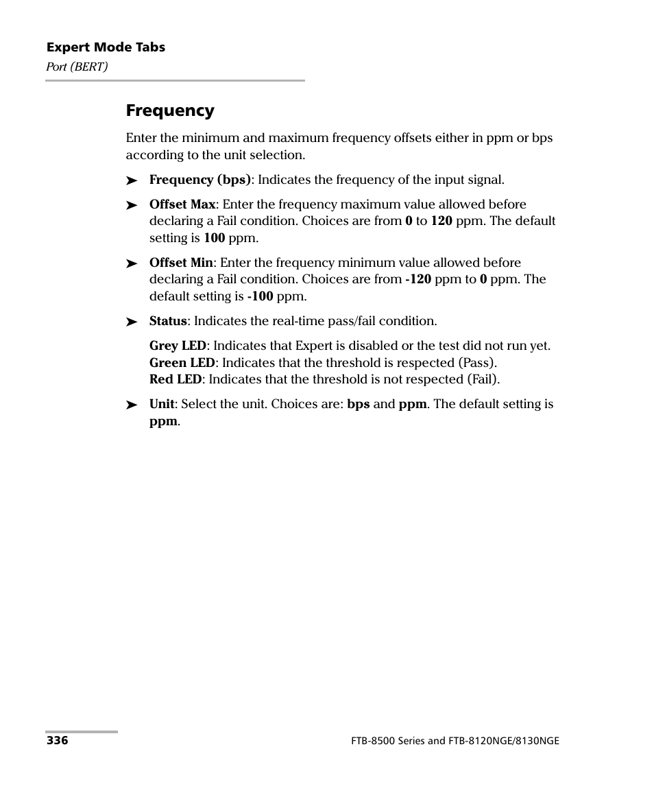 Frequency | EXFO FTB-8500 Series for FTB-200 User Manual | Page 350 / 513