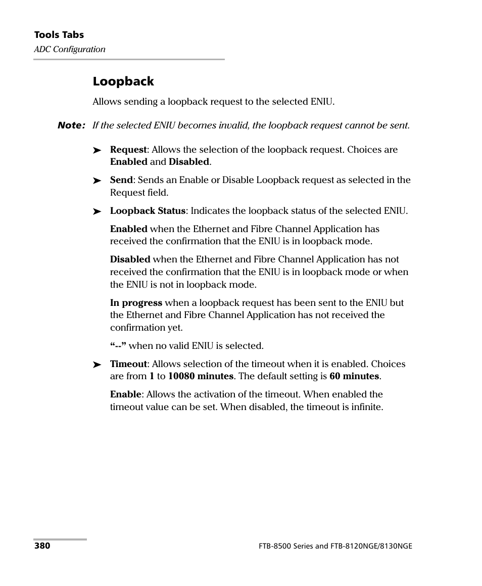Loopback | EXFO FTB-8500 Series for FTB-200 User Manual | Page 394 / 513
