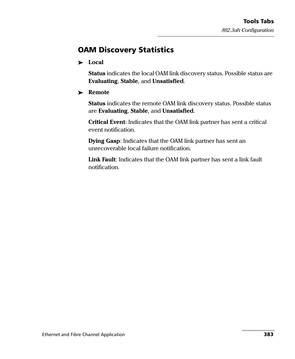 Oam discovery statistics | EXFO FTB-8500 Series for FTB-200 User Manual | Page 397 / 513