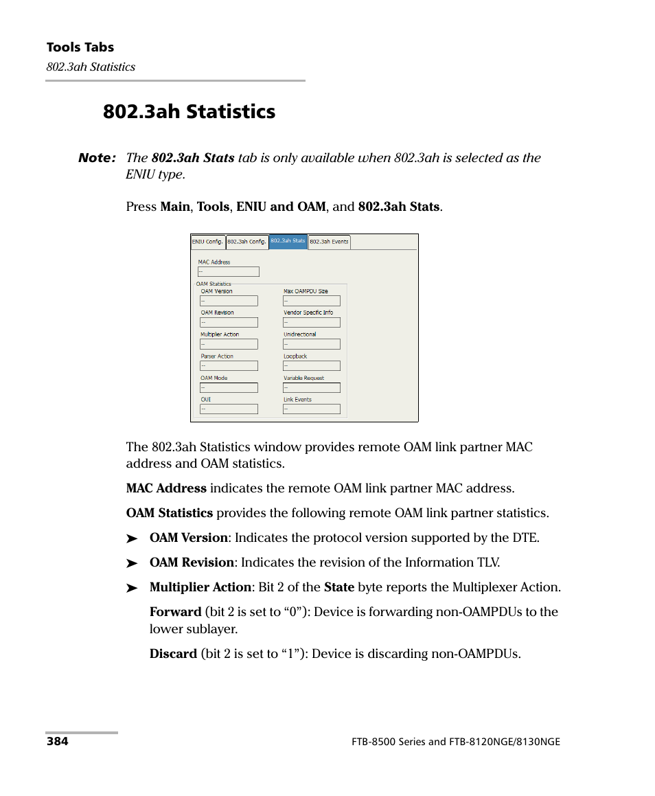 3ah statistics | EXFO FTB-8500 Series for FTB-200 User Manual | Page 398 / 513