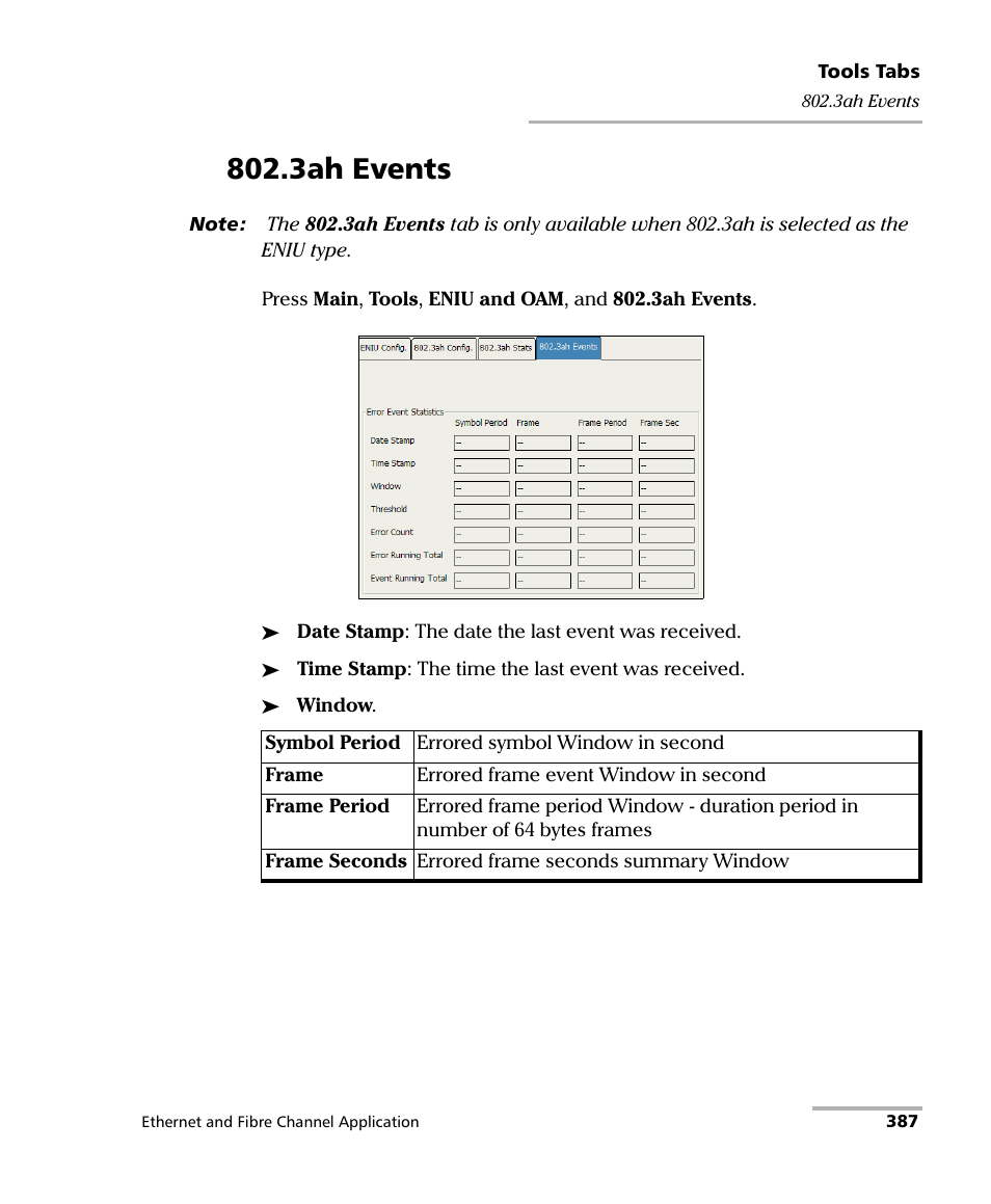 3ah events | EXFO FTB-8500 Series for FTB-200 User Manual | Page 401 / 513