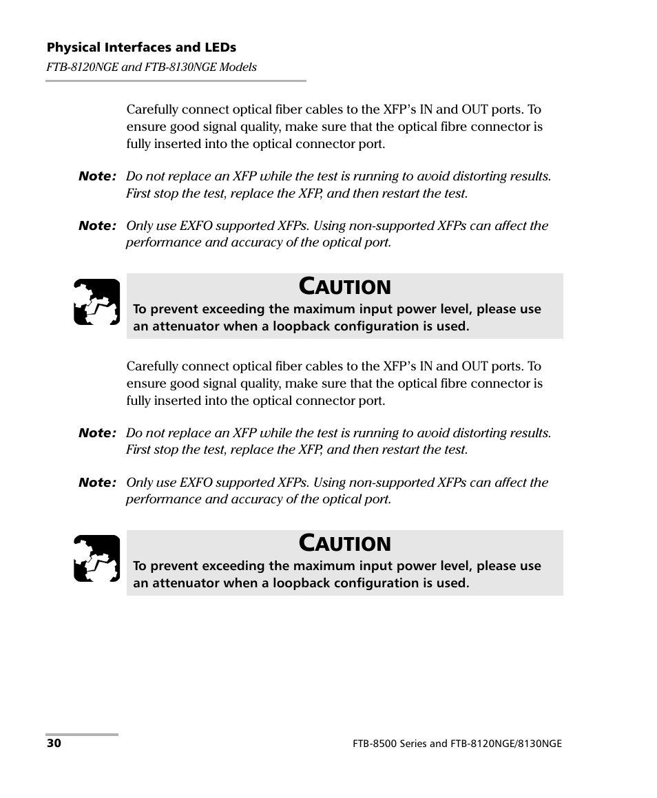 Aution | EXFO FTB-8500 Series for FTB-200 User Manual | Page 44 / 513