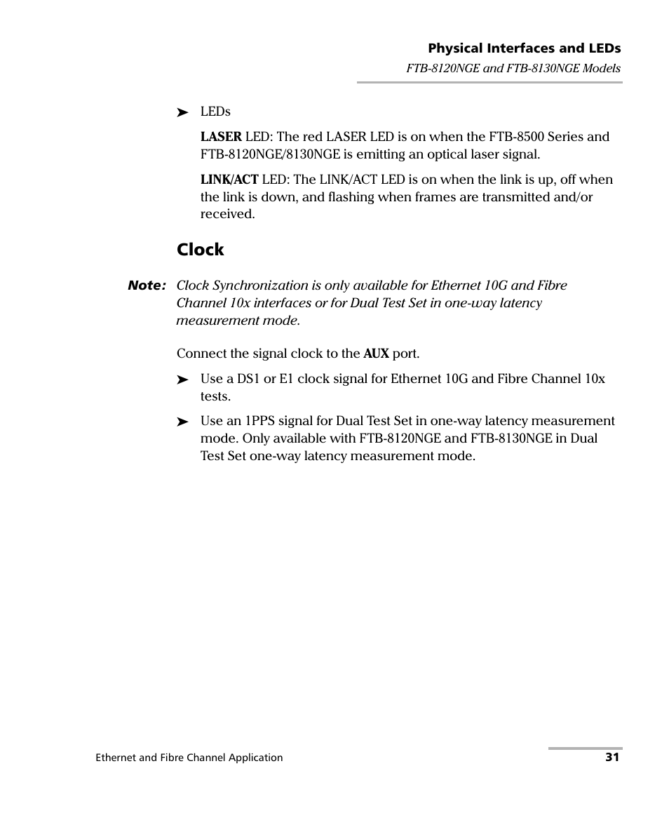 Clock | EXFO FTB-8500 Series for FTB-200 User Manual | Page 45 / 513