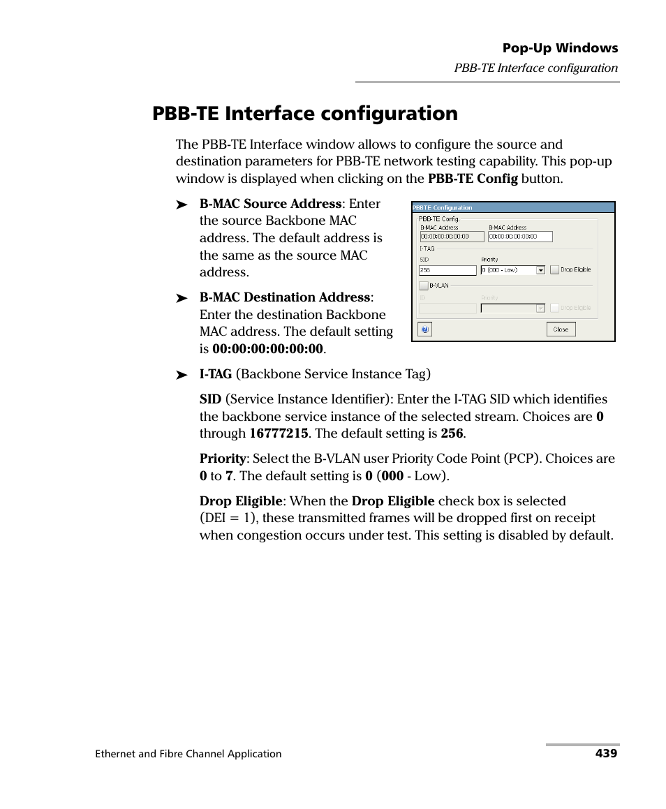 Pbb-te interface configuration | EXFO FTB-8500 Series for FTB-200 User Manual | Page 453 / 513