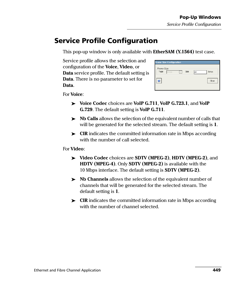 Service profile configuration | EXFO FTB-8500 Series for FTB-200 User Manual | Page 463 / 513