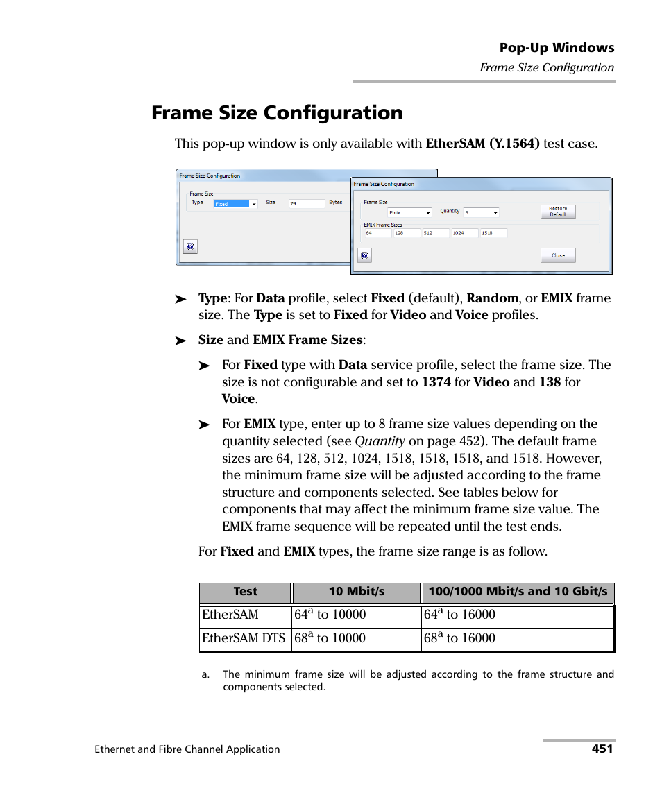 Frame size configuration | EXFO FTB-8500 Series for FTB-200 User Manual | Page 465 / 513