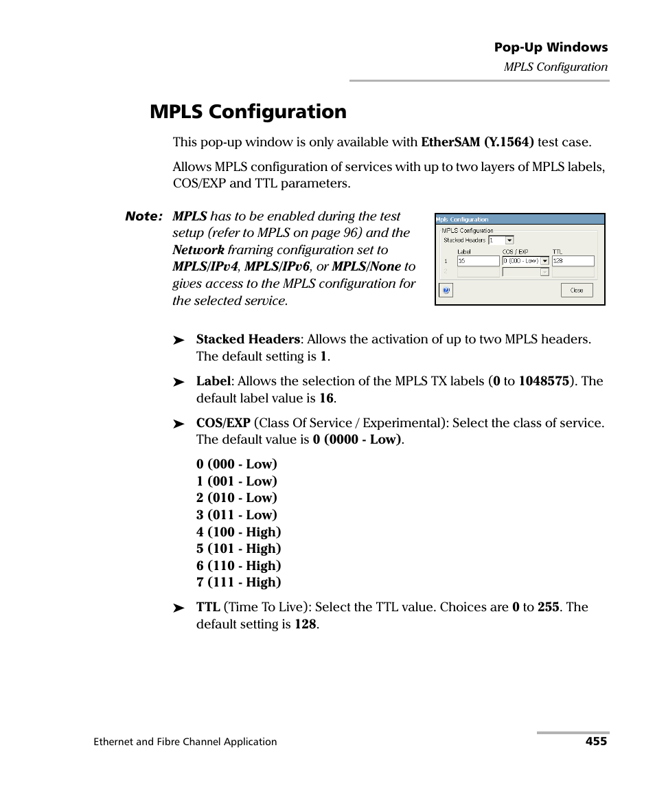 Mpls configuration | EXFO FTB-8500 Series for FTB-200 User Manual | Page 469 / 513