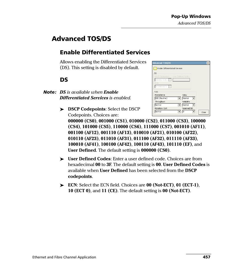 Advanced tos/ds, Enable differentiated services | EXFO FTB-8500 Series for FTB-200 User Manual | Page 471 / 513