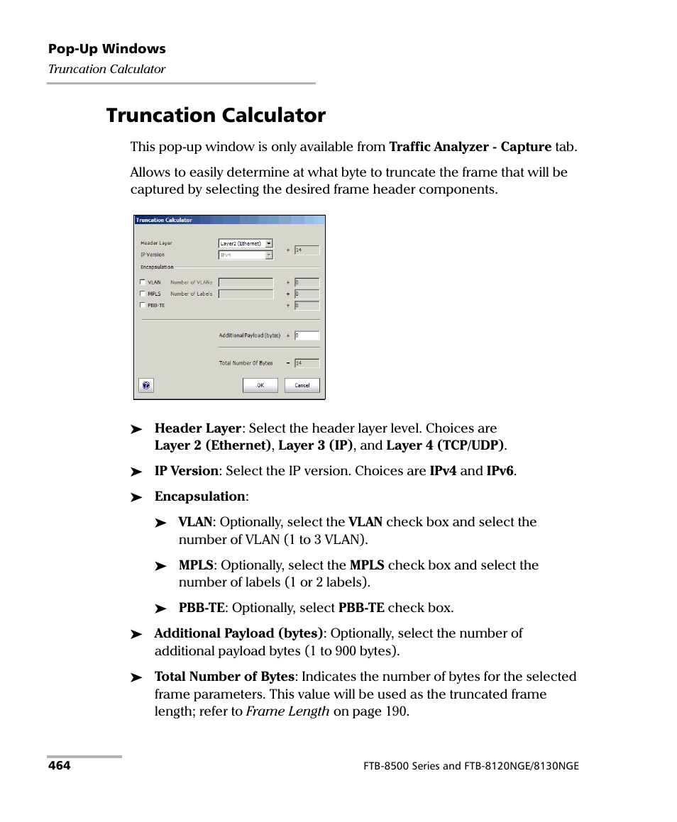 Truncation calculator | EXFO FTB-8500 Series for FTB-200 User Manual | Page 478 / 513