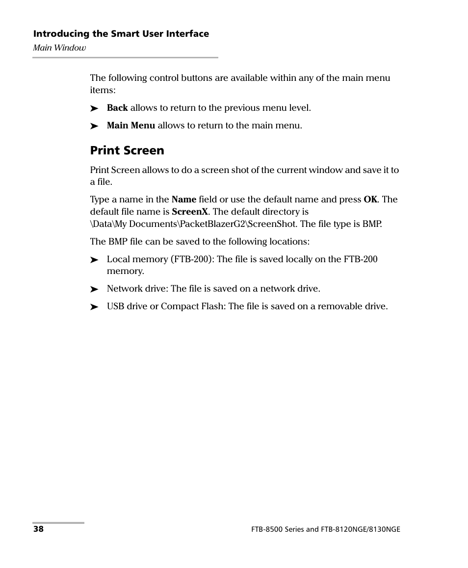 Print screen | EXFO FTB-8500 Series for FTB-200 User Manual | Page 52 / 513