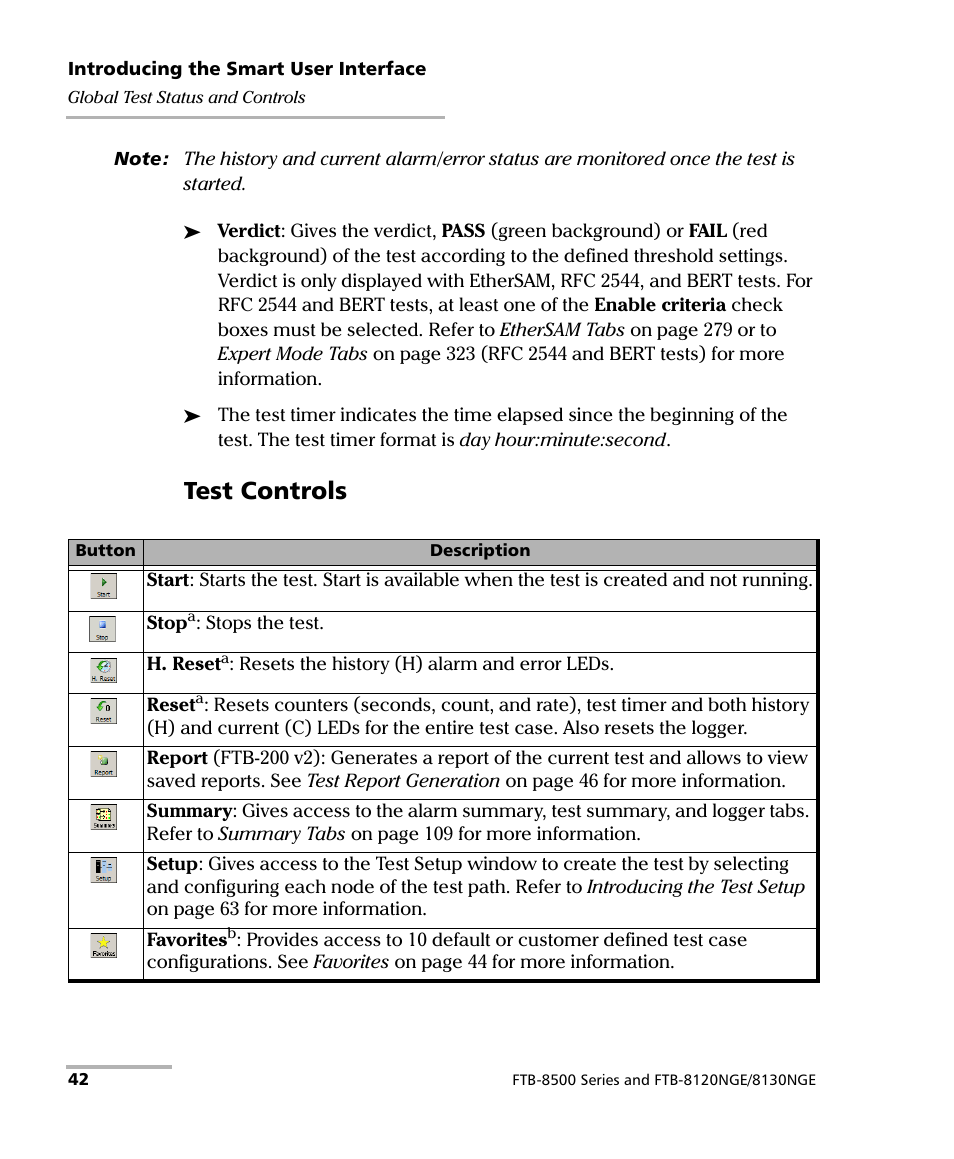 Test controls | EXFO FTB-8500 Series for FTB-200 User Manual | Page 56 / 513