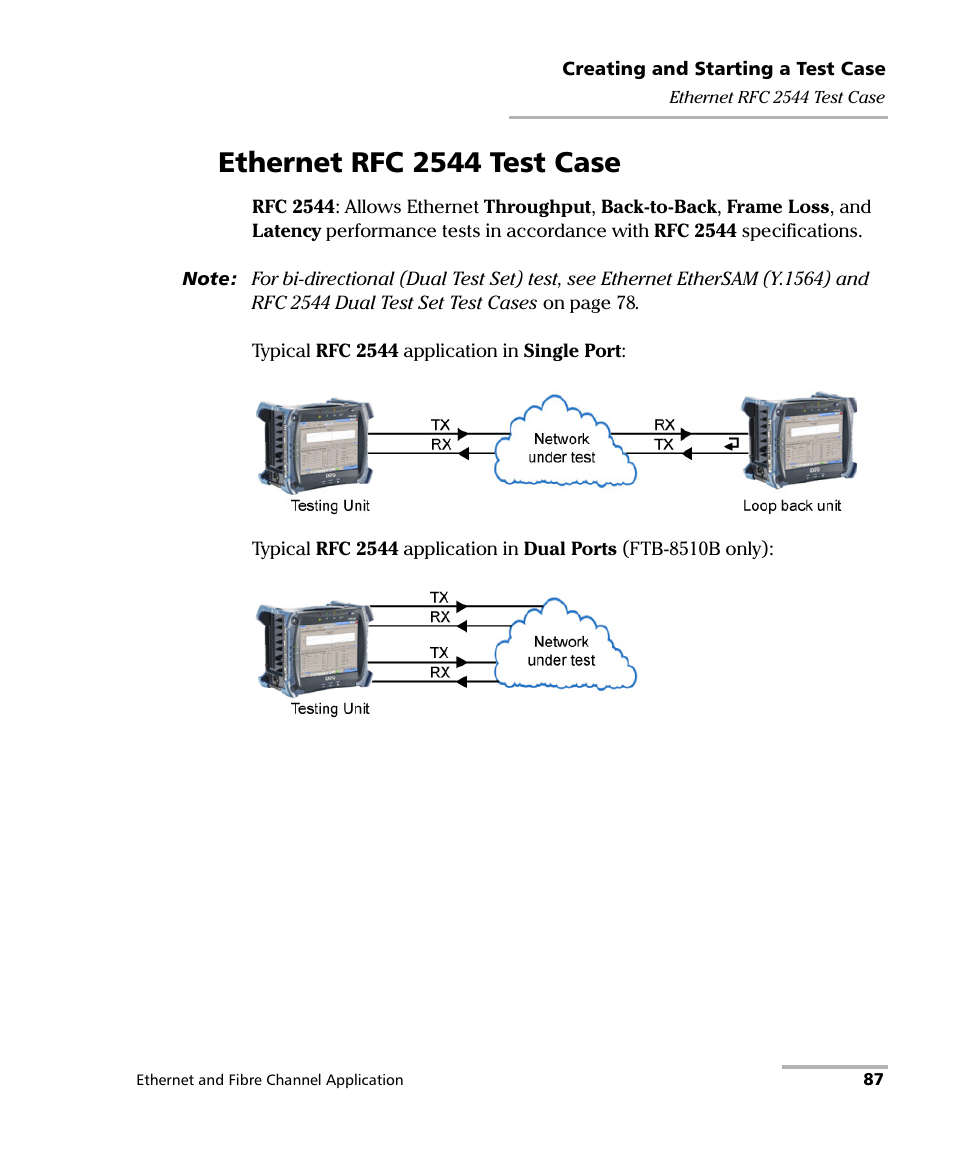 Ethernet rfc 2544 test case | EXFO FTB-8500 Series for FTB-500 User Manual | Page 101 / 544