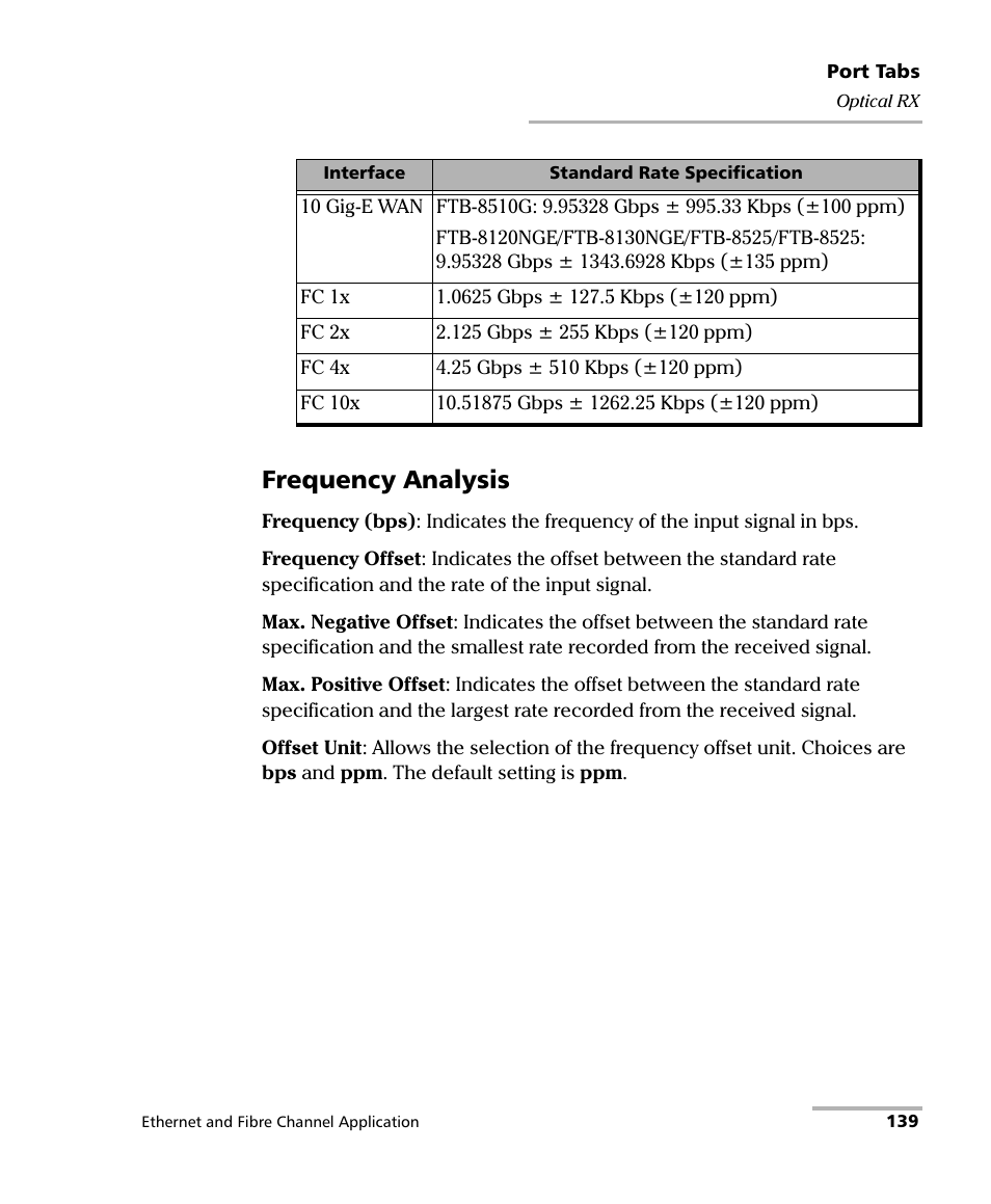 Frequency analysis | EXFO FTB-8500 Series for FTB-500 User Manual | Page 153 / 544