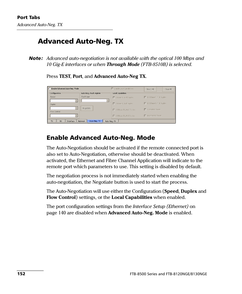 Advanced auto-neg. tx, Enable advanced auto-neg. mode, En advanced auto-neg | EXFO FTB-8500 Series for FTB-500 User Manual | Page 166 / 544