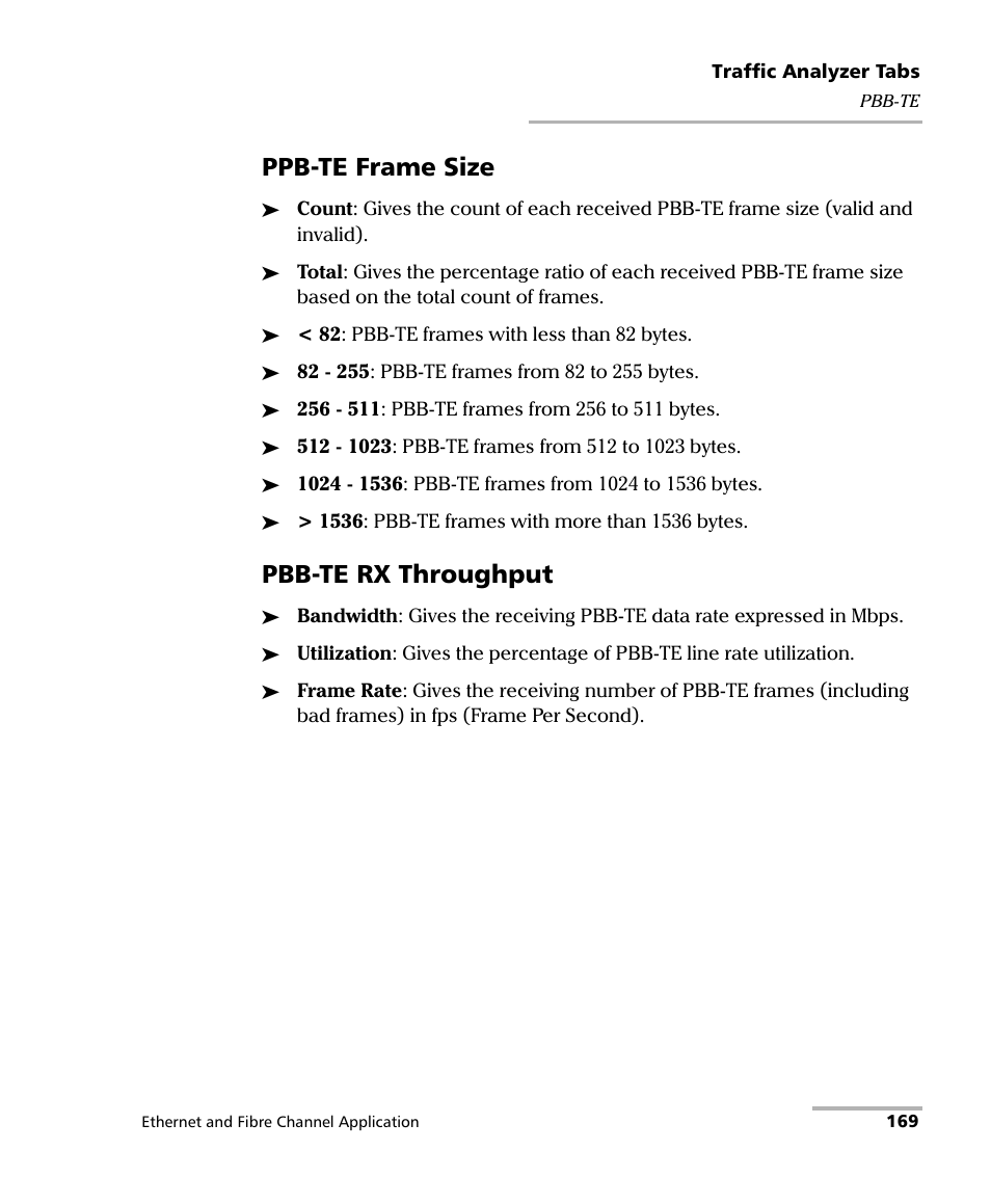 Ppb-te frame size, Pbb-te rx throughput | EXFO FTB-8500 Series for FTB-500 User Manual | Page 183 / 544