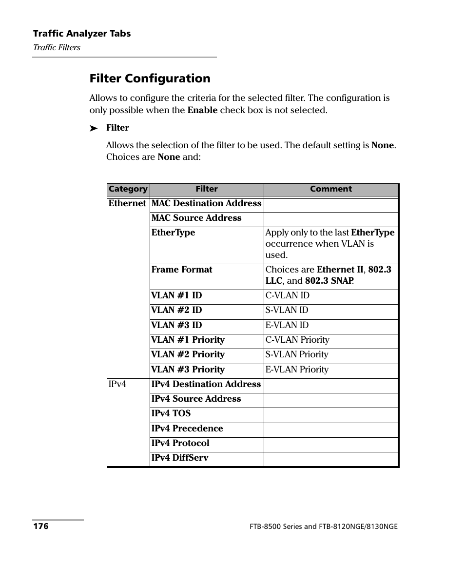 Filter configuration | EXFO FTB-8500 Series for FTB-500 User Manual | Page 190 / 544