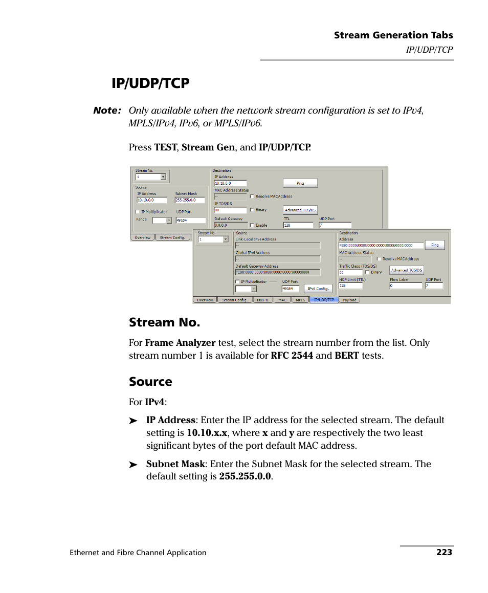 Ip/udp/tcp, Stream no, Source | EXFO FTB-8500 Series for FTB-500 User Manual | Page 237 / 544