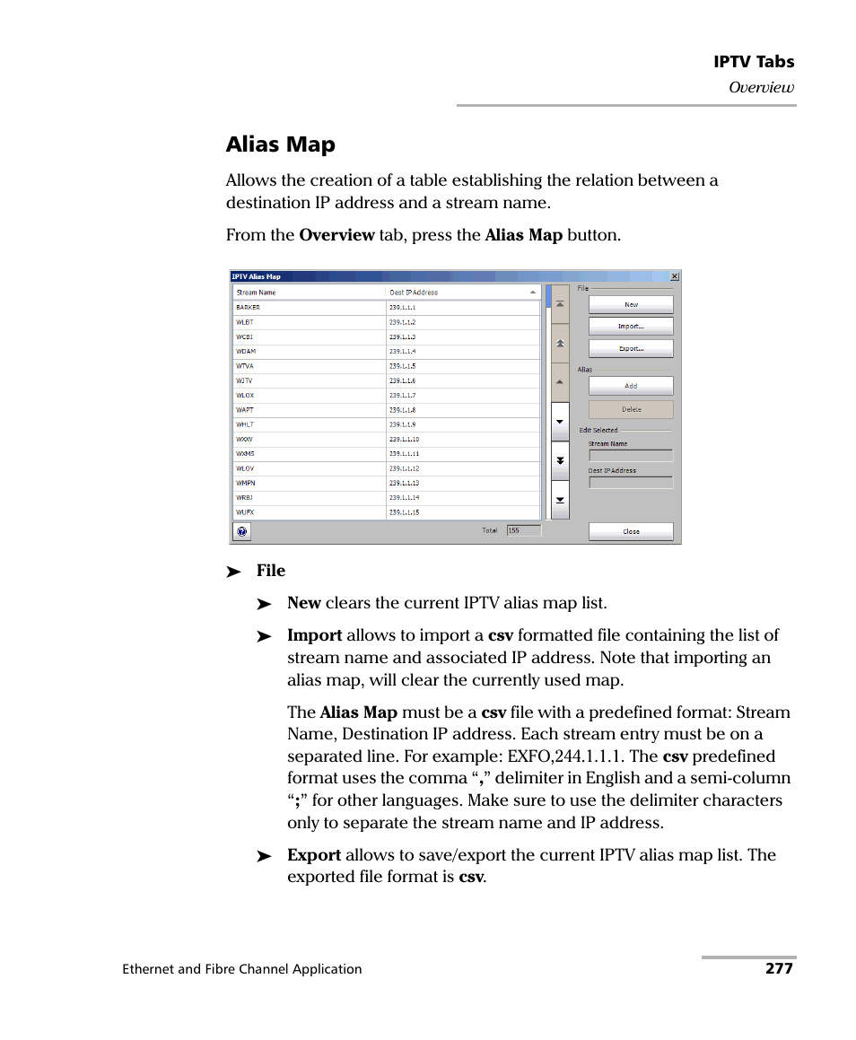 Alias map | EXFO FTB-8500 Series for FTB-500 User Manual | Page 291 / 544