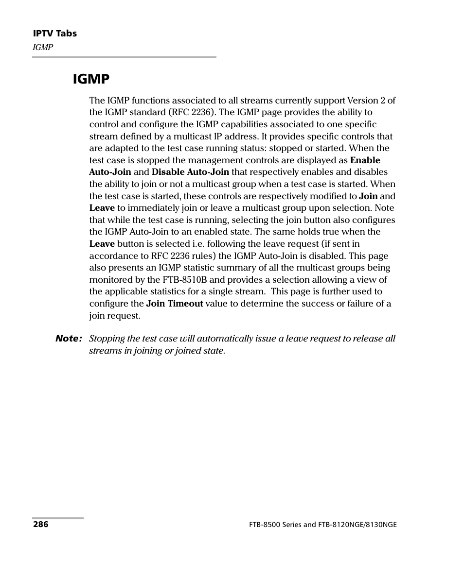 Igmp | EXFO FTB-8500 Series for FTB-500 User Manual | Page 300 / 544