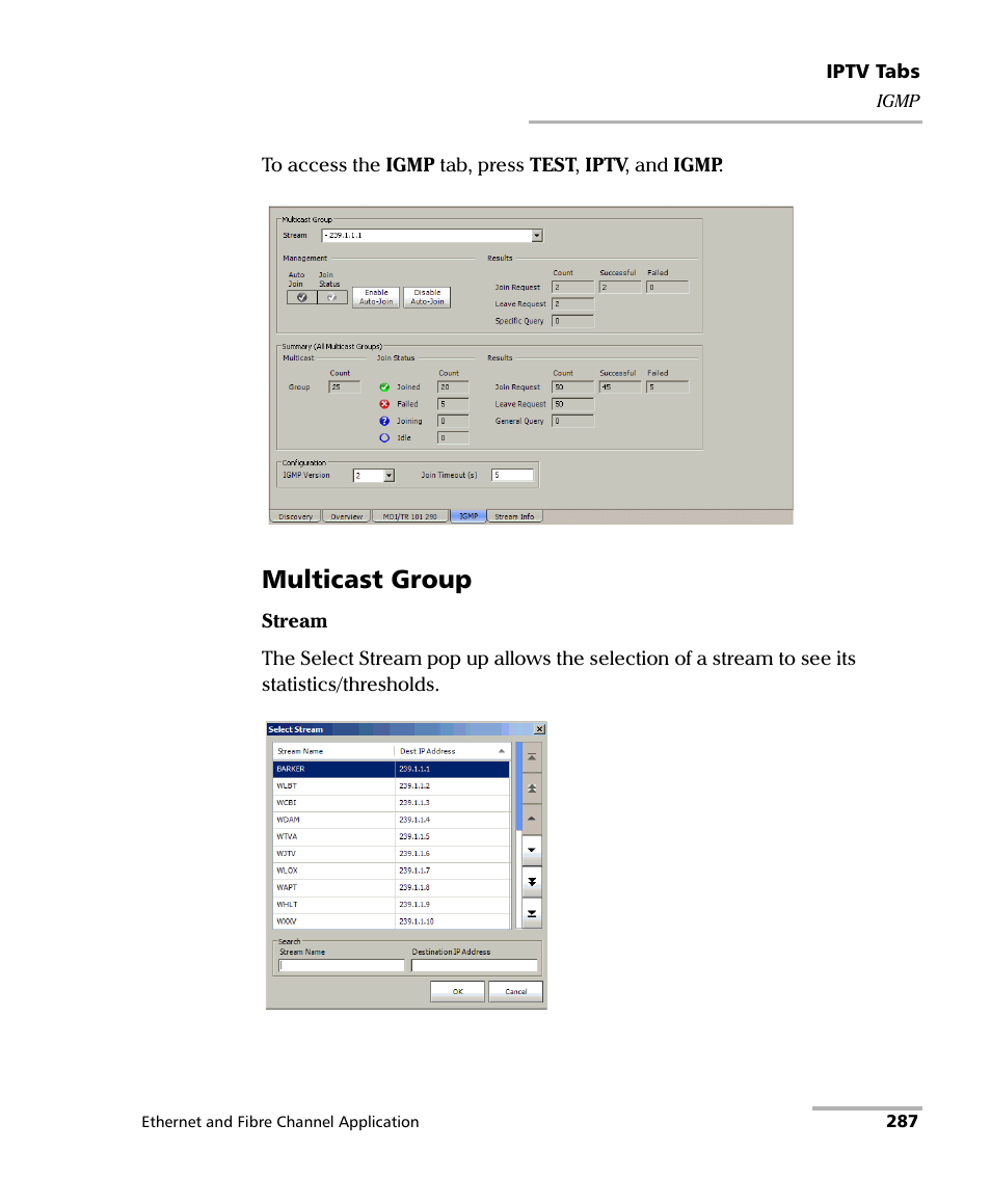 Multicast group | EXFO FTB-8500 Series for FTB-500 User Manual | Page 301 / 544