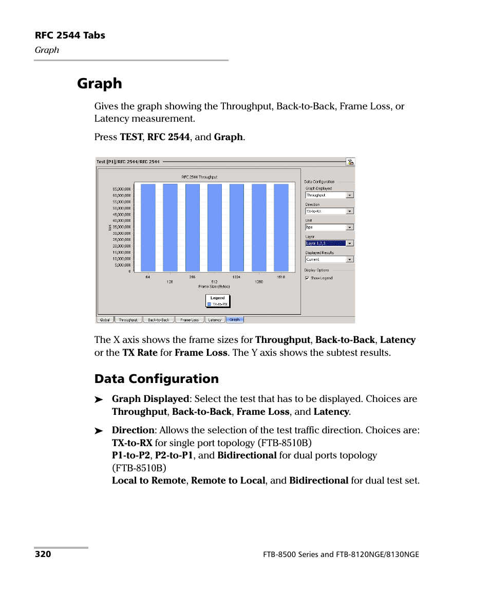 Graph, Data configuration | EXFO FTB-8500 Series for FTB-500 User Manual | Page 334 / 544